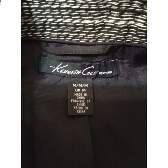Kenneth Cole Black & White Tweed Ponte Crop Blazer Sz M - Picture 7 of 9